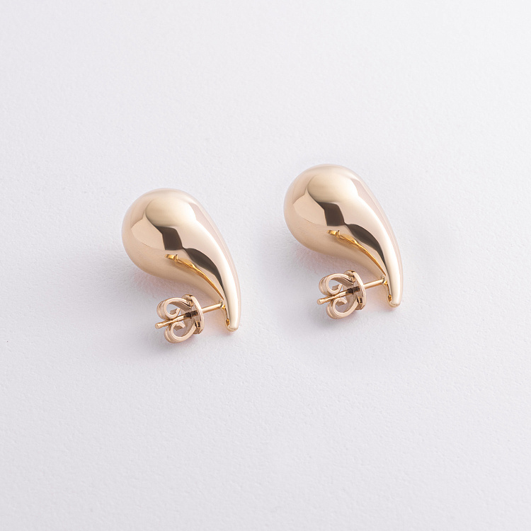 Сережки - пусети "Megan" у жовтому золоті с09471 від ювелірного магазину Онікс - 1