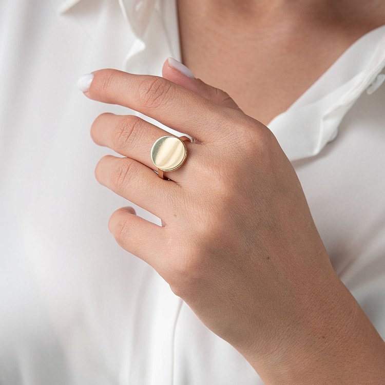 Каблучка "Давіна" в жовтому золоті (фіаніти) к06893 від ювелірного магазину Онікс - 4