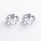 Серьги - кольца "Фантазия" в белом золоте с09718 от ювелирного магазина Оникс - 1