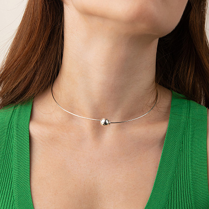 Кольє - чокер "Adele" у сріблі з кулькою (10 мм) 181328 №10