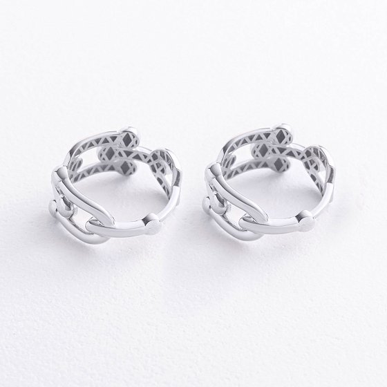 Серьги - кольца "Фантазия" в белом золоте с09718 №3