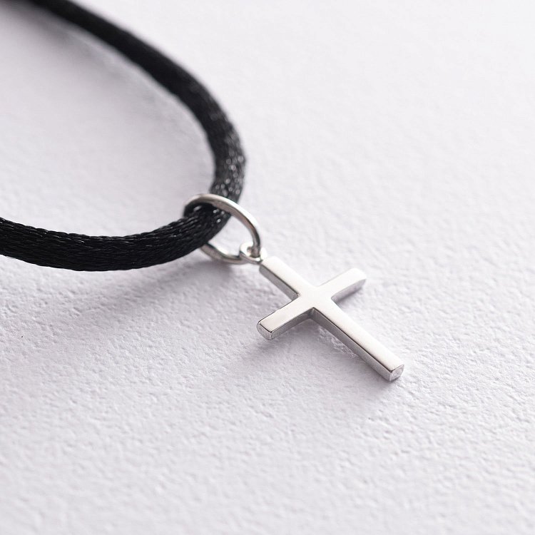 Хрестик в білому золоті п03162 від ювелірного магазину Онікс - 4