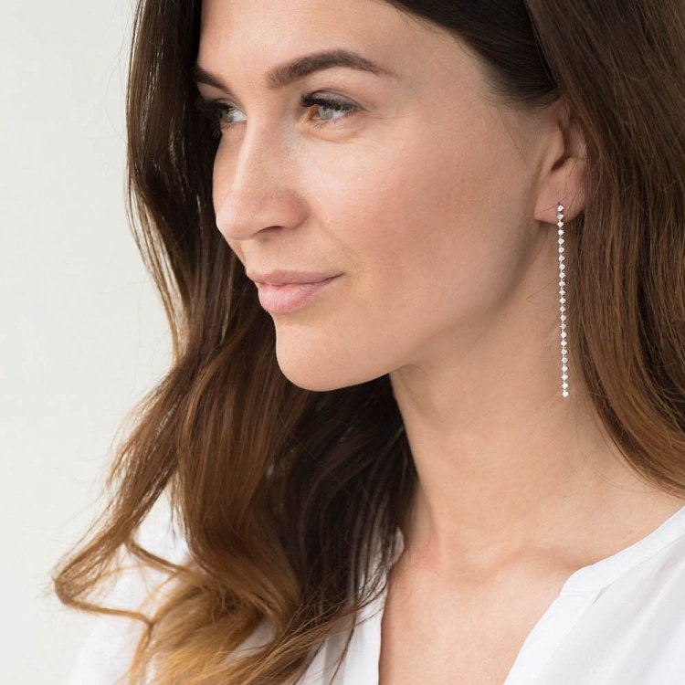 Золотые серьги с бриллиантами сб0135ch от ювелирного магазина Оникс - 2