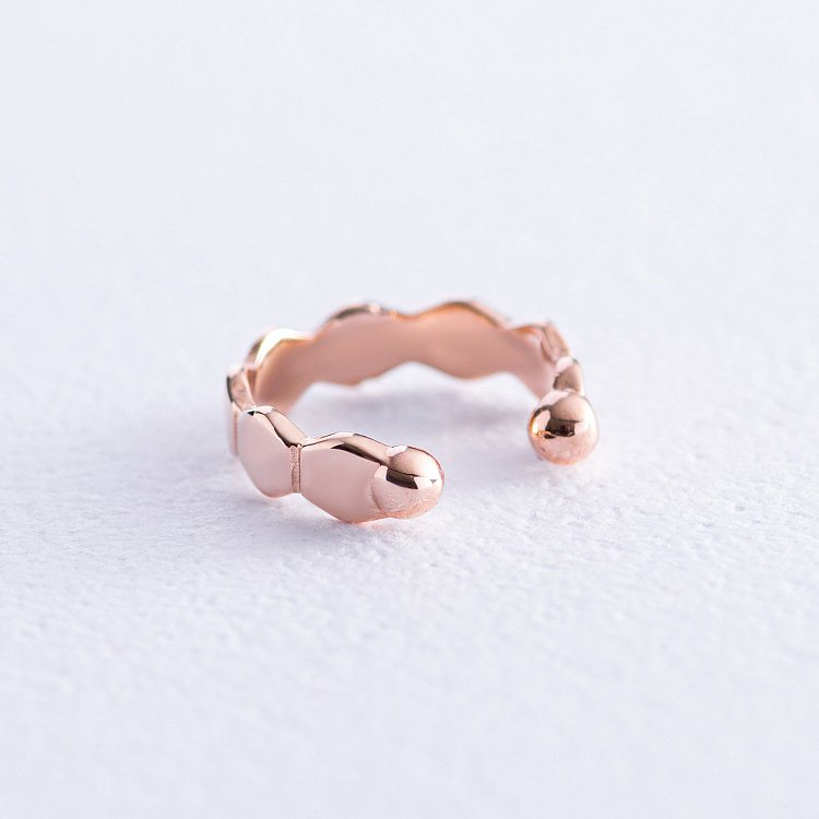 Сережка - каффа "Грані" в червоному золоті с07910 від ювелірного магазину Онікс - 2