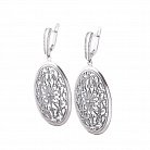 Жіночі срібні сережки "Медальйон" 121637 от ювелирного магазина Оникс - 1
