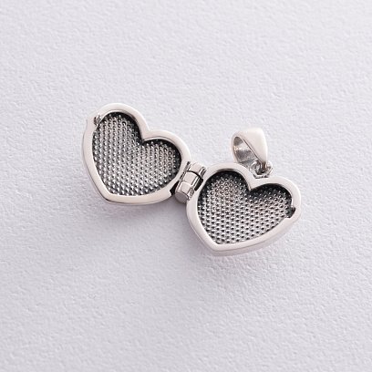 Серебряный кулон "Сердечко. Till death do us part - пока смерть не разлучит нас" для фотографии 7352 №3