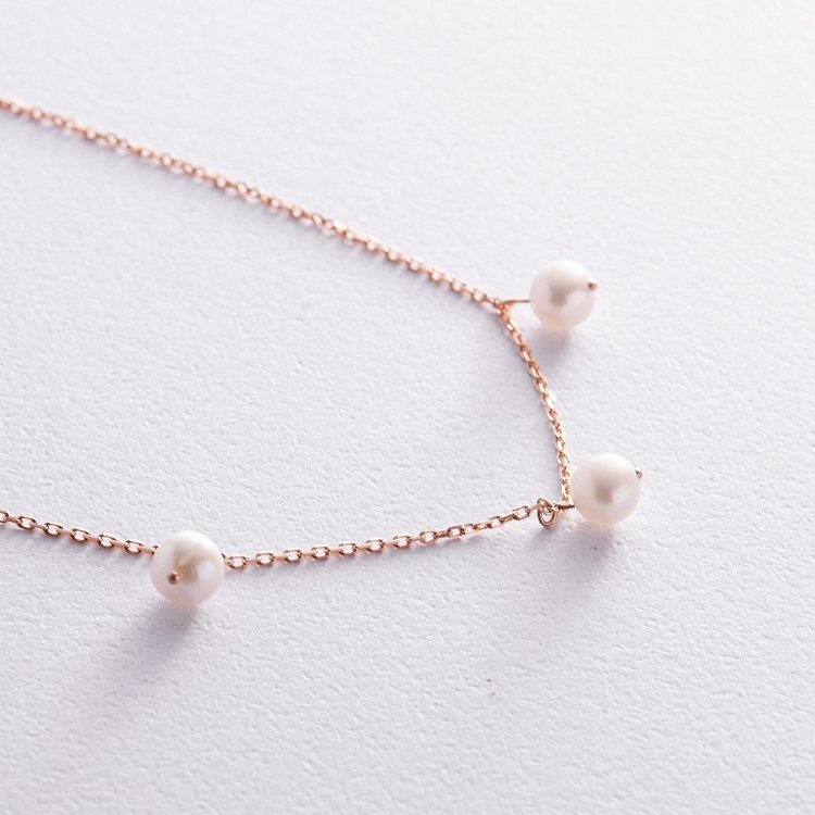 Браслет із перлами (червоне золото) б05263 від ювелірного магазину Онікс - 2