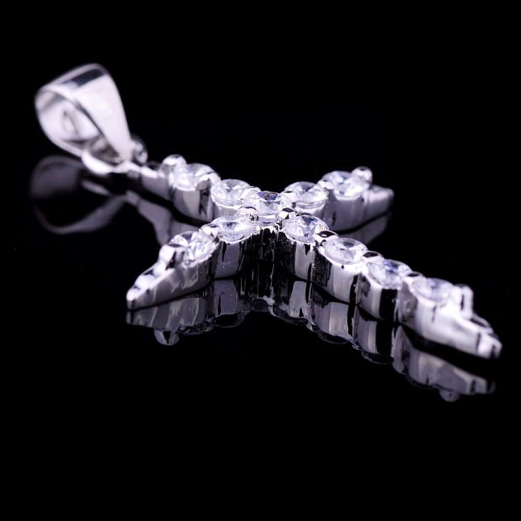 Крестик с фианитами (родий) 131997 от ювелирного магазина Оникс - 3