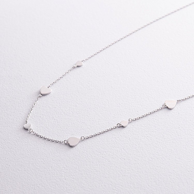 Колье "Сердечки" в белом золоте кол02232 от ювелирного магазина Оникс - 8