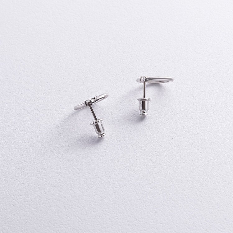 Срібні сережки - пусети "Удача" (фіаніти) 122749 від ювелірного магазину Онікс - 2