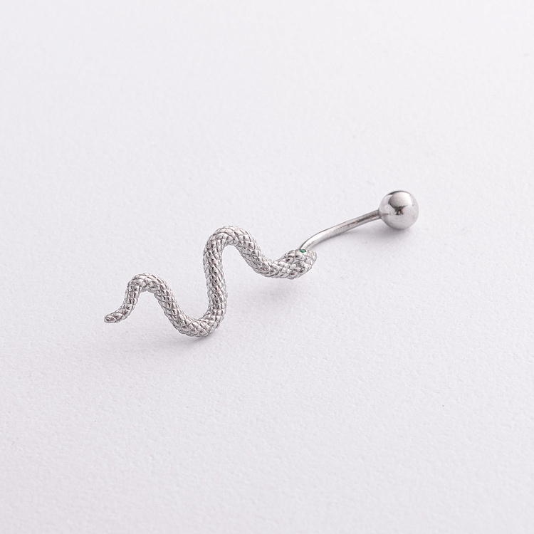 Срібний пірсинг у пупок "Змія" 6027 від ювелірного магазину Онікс - 1