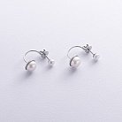 Срібні сережки - пусети з перлами 902-00738 от ювелирного магазина Оникс - 1