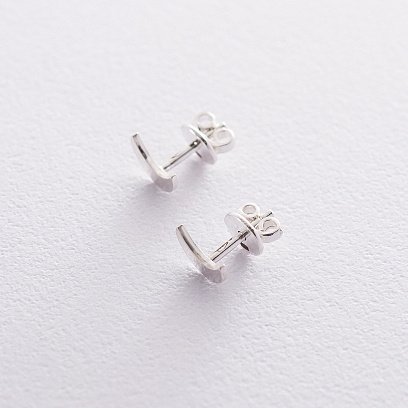 Срібні сережки-пусети "Місяць" 122635 №4