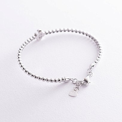 Золотой браслет с клевером (фианит) б04125 №4