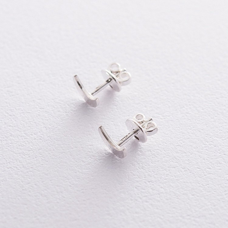 Срібні сережки-пусети "Місяць" 122635 від ювелірного магазину Онікс - 4