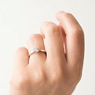 Золотое помолвочное кольцо с фианитом к05690 от ювелирного магазина Оникс - 3