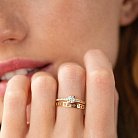 Помолвочное кольцо "Я кохаю тебе" в желтом золоте (фианиты) к07141 от ювелирного магазина Оникс - 3