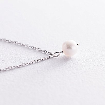 Кольє з перлиною (біле золото) кол02400 №3