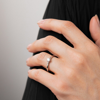 Помолвочное золотое кольцо с бриллиантом кб0695м №2