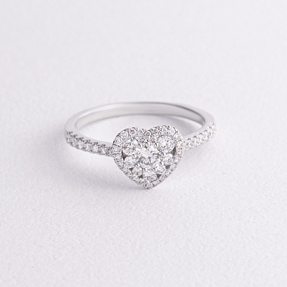 Золотое кольцо "Сердечко" с бриллиантами кб0600ri