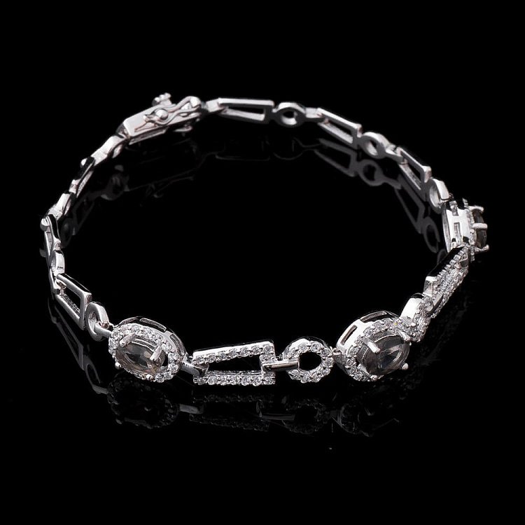 Родований браслет (синтетична шпінель, фіаніти) б02 від ювелірного магазину Онікс