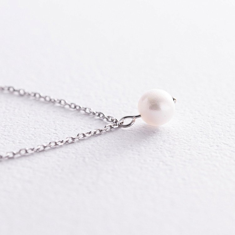 Кольє з перлиною (біле золото) кол02400 від ювелірного магазину Онікс - 2