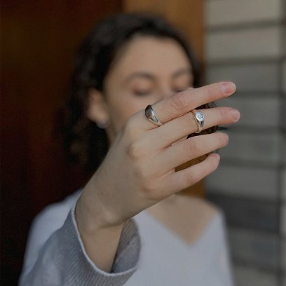 Серебряная печатка для гравировки 112276 №7