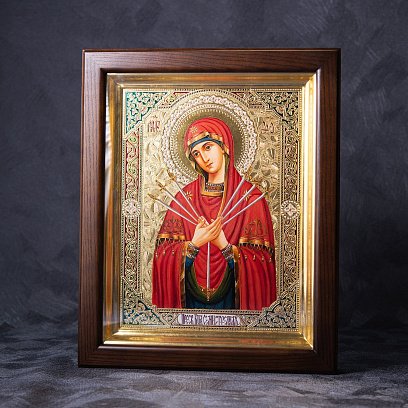 Ікона "Семистрільна Божа Матір" Семистр.(сус зол)-52
