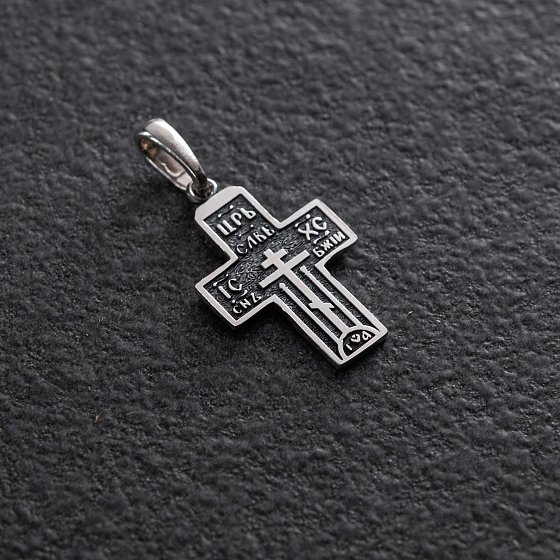 Серебряный крест с чернением 132773 №2