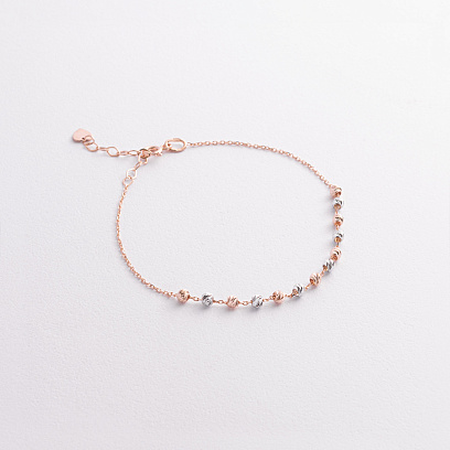 Браслет "Кульки" (червоне, біле золото) б05647