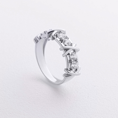 Кольцо "Rosie" с фианитами (белое золото) к08104