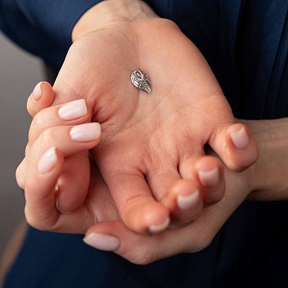 Кулон "Ангел Хранитель" в белом золоте (бриллианты) 130631121 №4