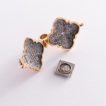 Серебряный мощевик с позолотой 132355 №11