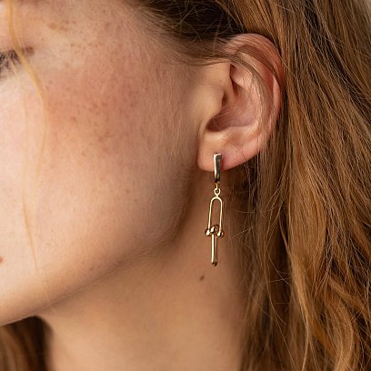 Серьги "Фантазия" в красном золоте с08311 №2