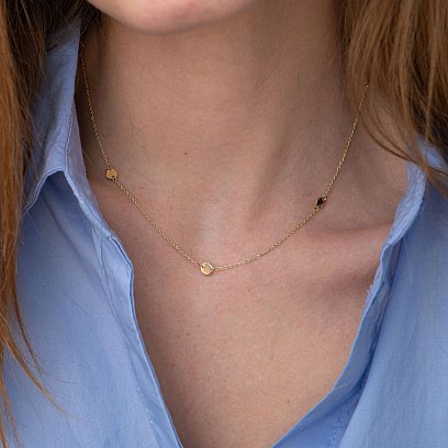 Кольє "Монетки" в жовтому золоті 860252М №3