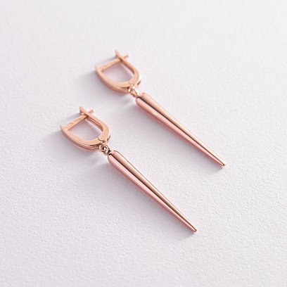 Серьги "Восторг" в красном золоте с07836 №2