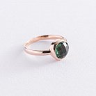 Золотое кольцо с зеленым фианитом к06836 от ювелирного магазина Оникс - 2