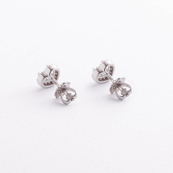 Серебряные серьги - пусеты "Сердечки" с фианитами 902-01584 №5