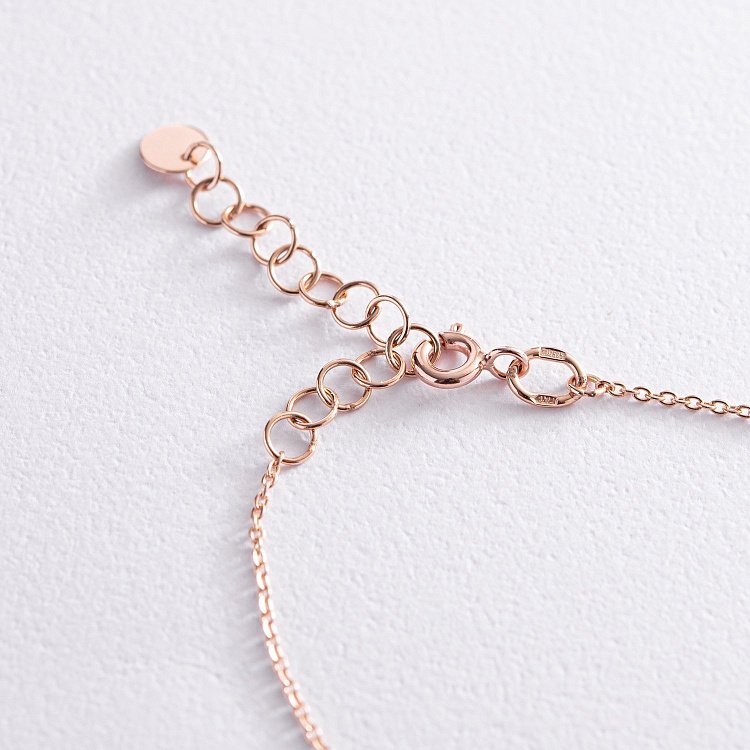 Золотой браслет "Клевер" (белая эмаль) 820189Е от ювелирного магазина Оникс - 2