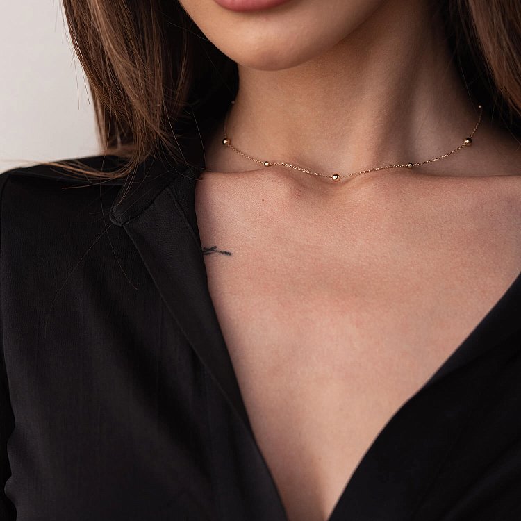 Кольє "Кульки" у червоному золоті кол02227 від ювелірного магазину Онікс - 1