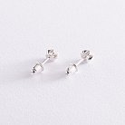 Срібні сережки-пусети "Квіточки" з фіанітами 121785 от ювелирного магазина Оникс - 3