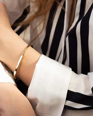 Жесткий браслет Lock в желтом золоте б05259 №11