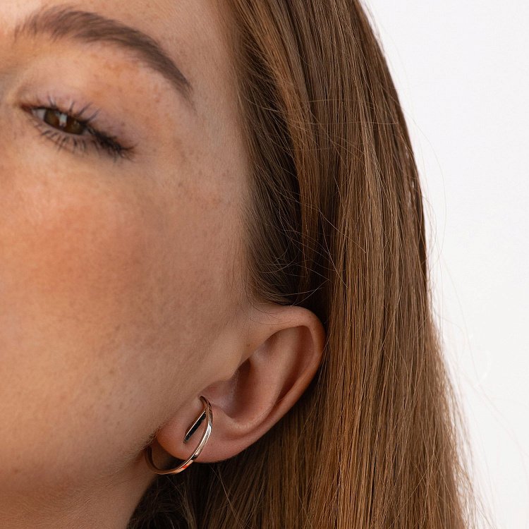 Срібні сережки - пусети в стилі мінімалізм 122505 від ювелірного магазину Онікс - 1