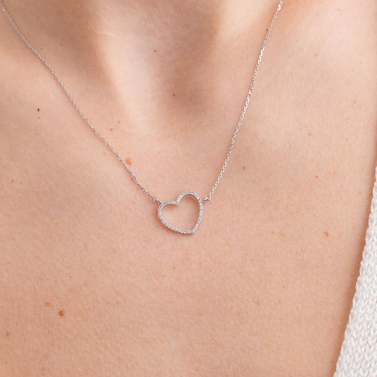 Золоте кольє "Серце" з діамантами 110131121 від ювелірного магазину Онікс - 5