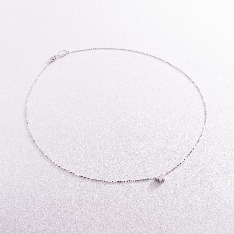 Колье "Бабочка" в белом золоте кол02148 от ювелирного магазина Оникс