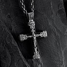 Срібний хрест "Розп'яття. Спаси та Збережи" з ебеновим деревом mini 1061 от ювелирного магазина Оникс - 8