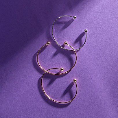 Жесткий браслет "Шарики" (красное золото) б05473 №9