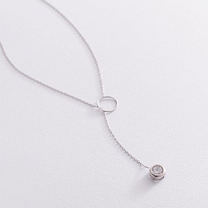 Срібне кольє "Марта" з фіанітом 181125 №6