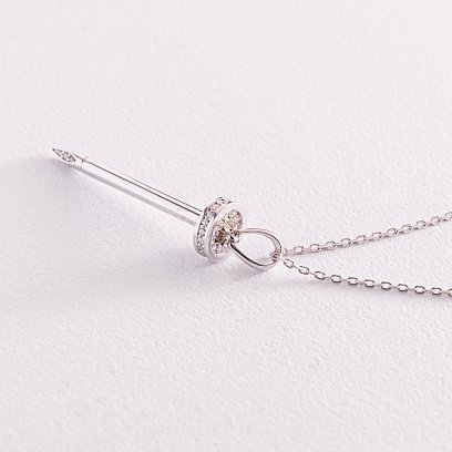 Кольє "Цвях" у білому золоті (фіаніти) кол02185 №6