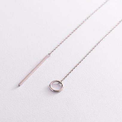 Серебряное колье - галстук "Муза" 181193 №8